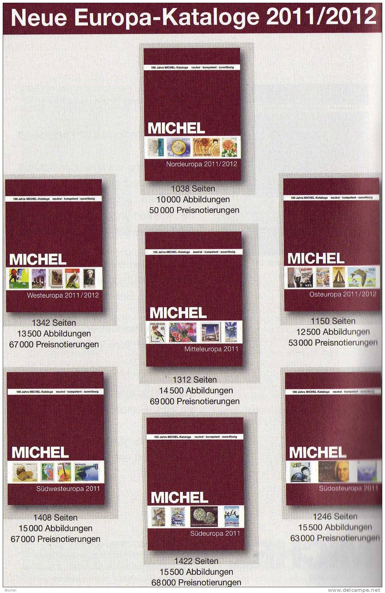 Europe Part 1-7 MICHEL Stamp Catalogue 2011 New 392€ With Austria Helvetia UNO CSR Slowakia CR Hungaria Liechtenstein - Chroniken & Jahrbücher