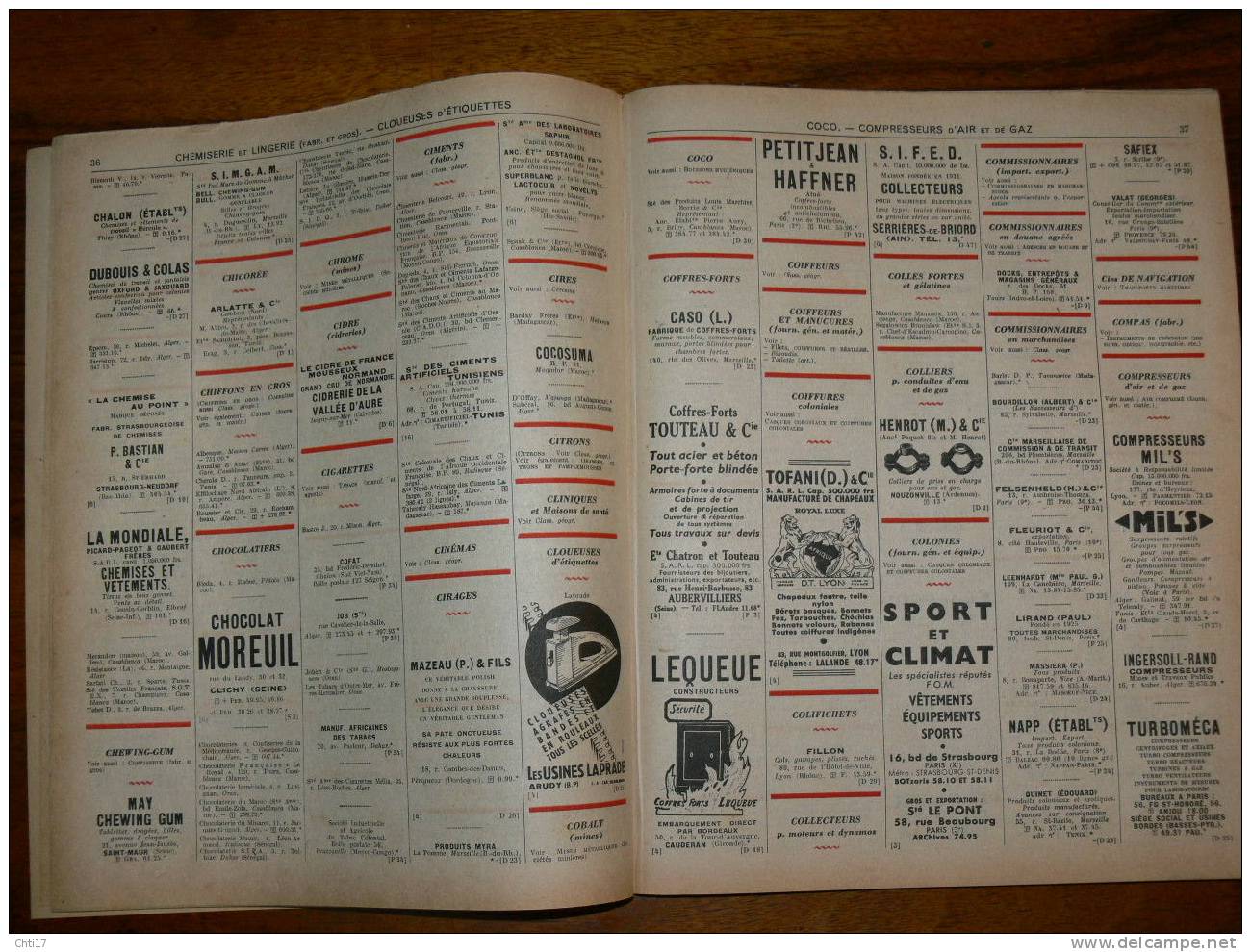 LISTE DES ENTREPRISES COLONIALES  FRANCAISES COMMERCE INDUSTRIE AGRICULTURE  ANNUAIRE BOTTIN 1951