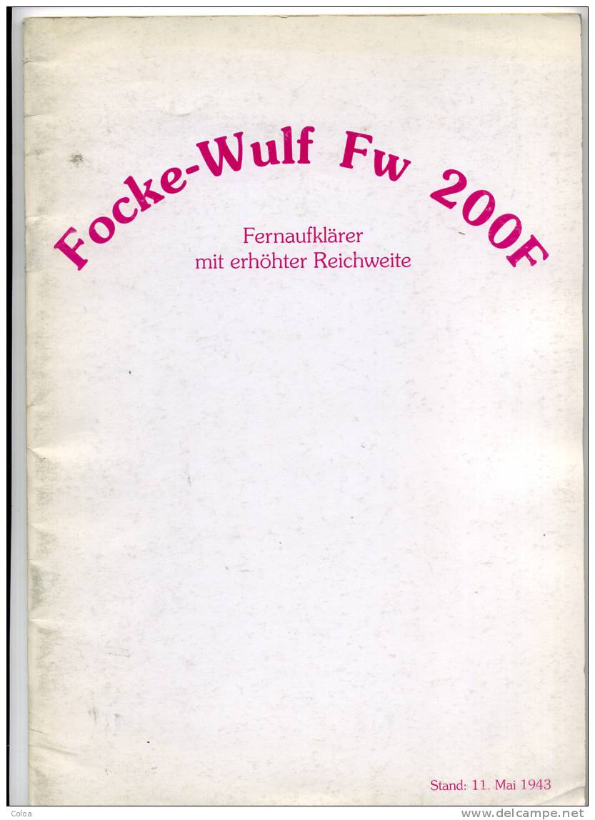 Focke Wulf Fw 200F Fernaufklärer Mit Erhöhter Reichweite 1943 - 5. Zeit Der Weltkriege