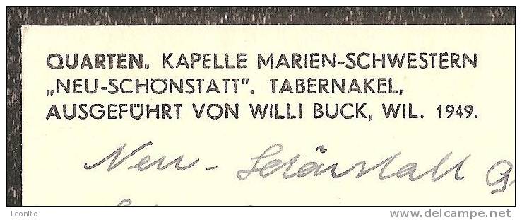 QUARTEN Kapelle Marien-Schwestern NEU-SCHÖNSTATT Tabernakel 1953 - Quarten