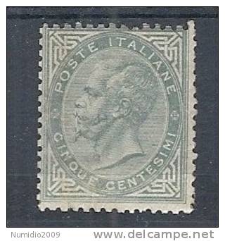 1863-65 REGNO EFFIGIE 5 CENT SENZA GOMMA - RR9503-3 - Mint/hinged