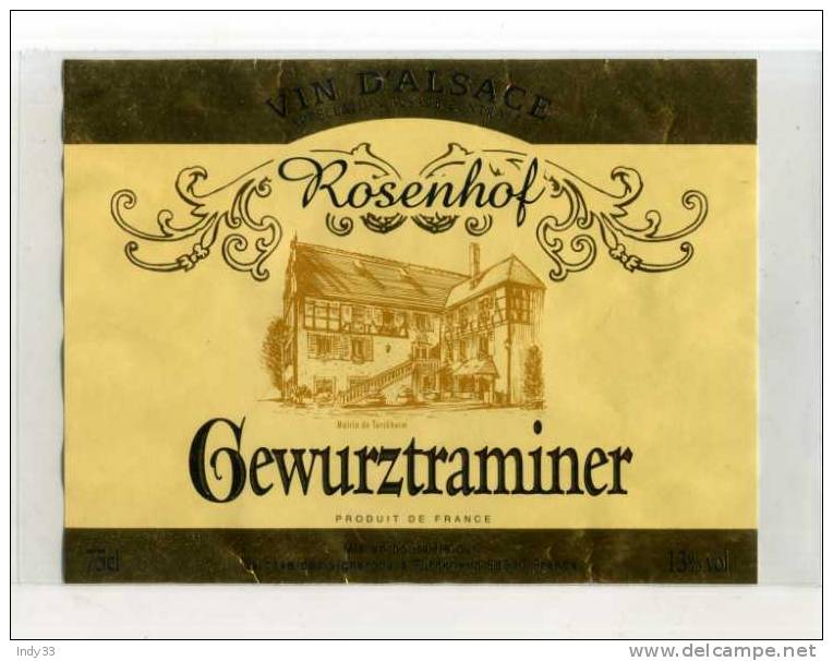 - ETIQUETTE GEWURZTTRAMINER . ROSENHOF . - Gewurztraminer