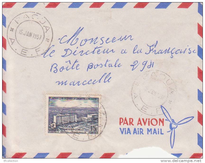 PAOUA - OUBANGUI - A.E.F - 1957 - COLONIES FRANCAISES - LETTRE - MARCOPHILIE - Sonstige & Ohne Zuordnung