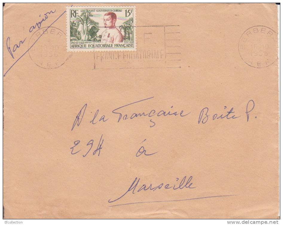 BERBERATI - OUBANGUI - A.E.F - 1956 - COLONIES FRANCAISES - FLAMME - LETTRE - MARCOPHILIE - Other & Unclassified