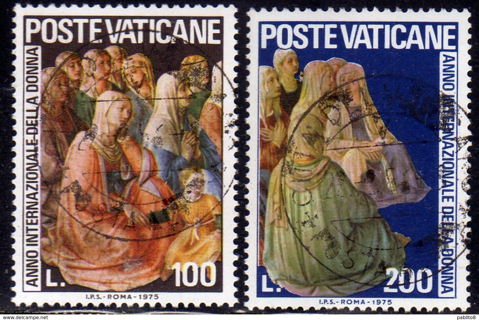 CITTÀ DEL VATICANO VATICAN VATIKAN 1975 ANNO DELLA DONNA WOMEN YEAR SERIE COMPLETA COMPLETE SET USATA USED OBLITERE' - Used Stamps