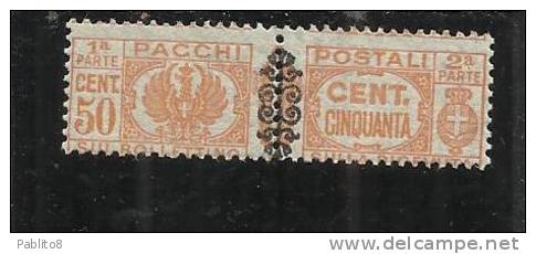 ITALIA REGNO 1945 LUOGOTENENZA PACCHI POSTALI FREGIO CENT. 50 MNH - Colis-postaux