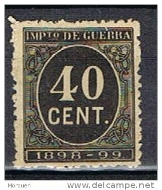 Impuesto De Guerra 40 Cts 1898, VARIEDAD Impresion * - War Tax