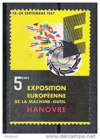 Viñeta HANOVRE 1957 (Alemania), 5ª Exposition Machine Outil º - R- & V- Labels