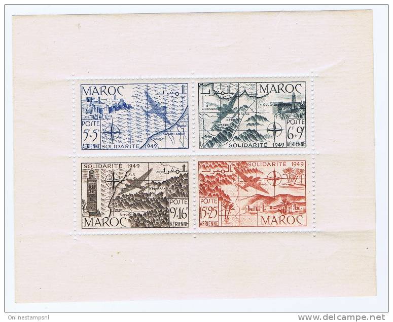 Maroc: Maury Bl  288A: Neuf**/MNH, 1x Pli Le Long De Perforation, Folded Along Bottom Perforation - Blocs-feuillets