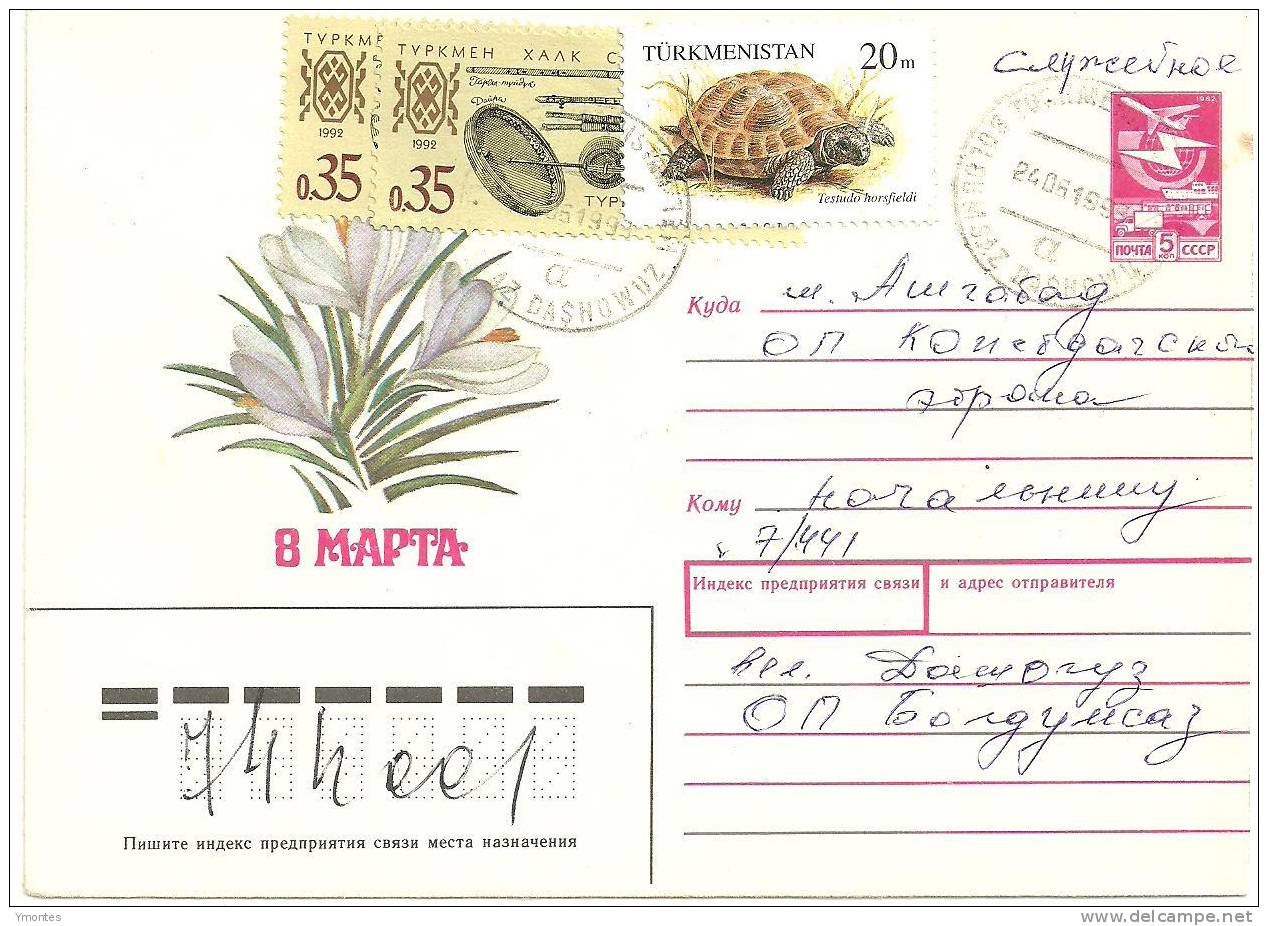 Cover Turkmenistan ( Turtle + Intrument Music Stamp) - Turkménistan