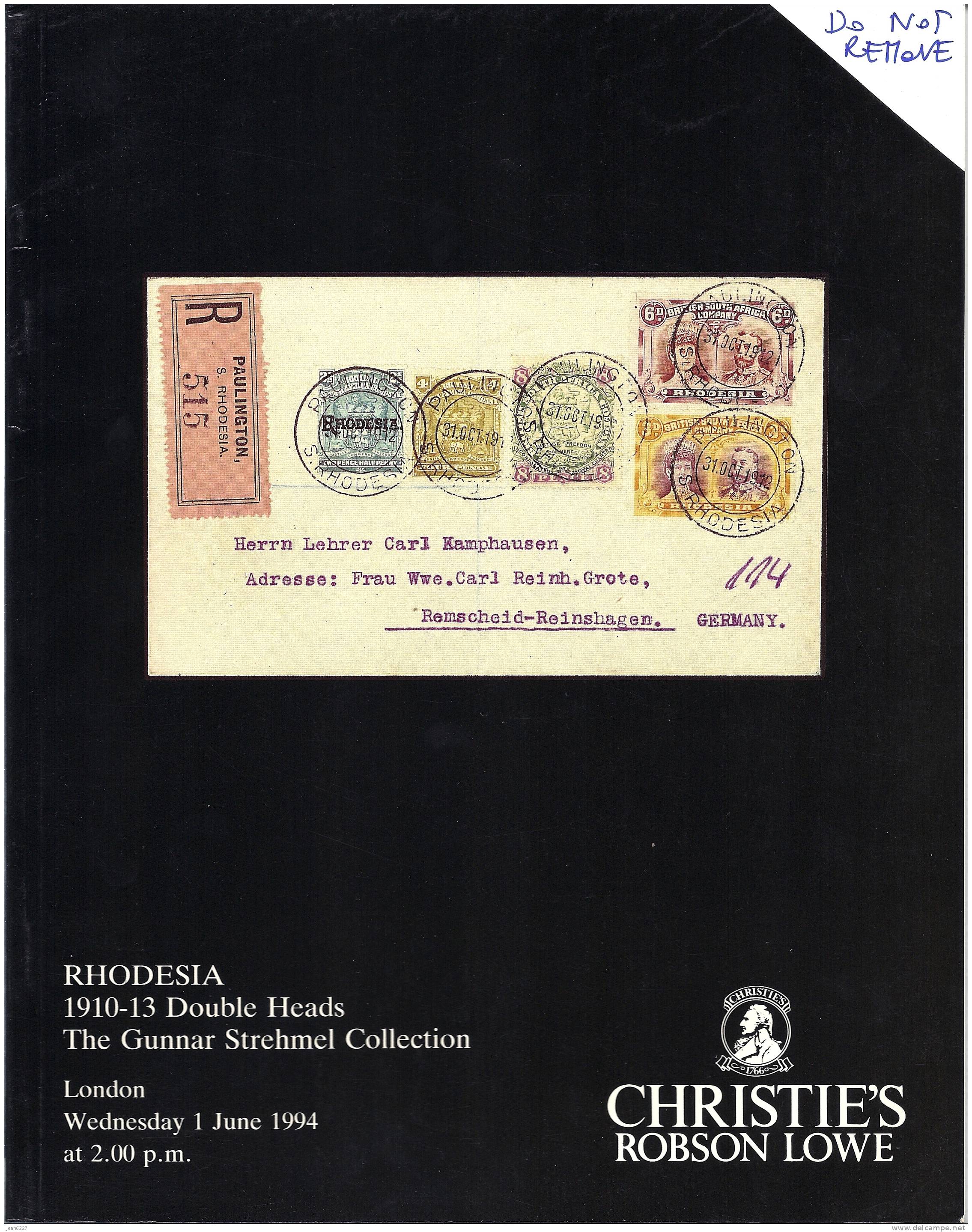 Christies - Rhodesia Stamps - Auktionskataloge