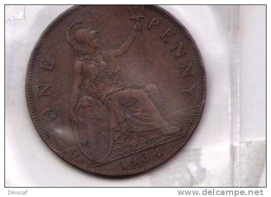 REGNO UNITO/UNITED KINGDOM GIORGIO V/GEORGE V ONE PENNY, 1934, 9,2 G (BR.), 30 MM, BB/VF, SEABY 4055 - French Guinea