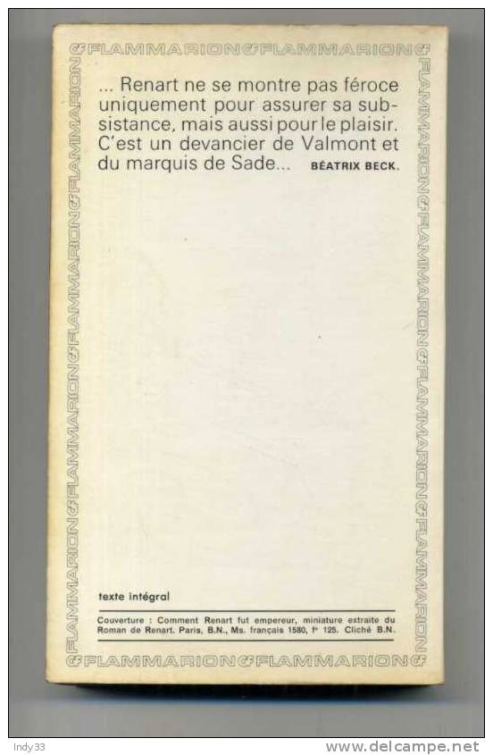 -  LE ROMAN DE RENART  . GARNIER FLAMMARION 1970 . - French Authors