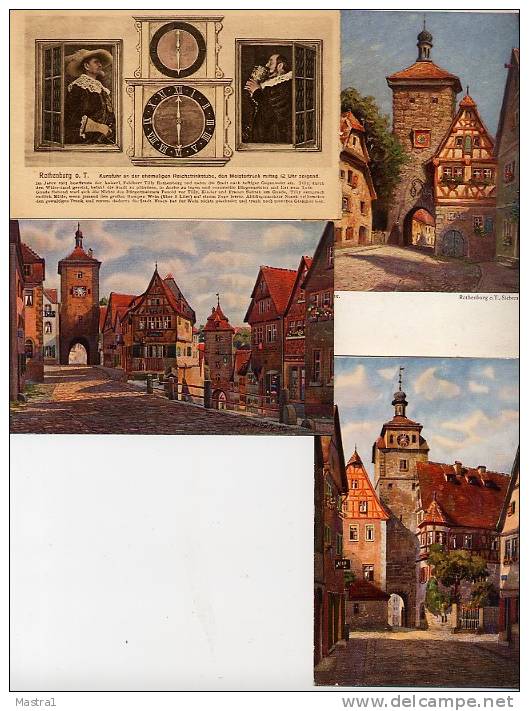 ROTHENBURG O.T.  7 Alte AK/Künstlerkarten Ab Ca. 1920 - Rothenburg O. D. Tauber