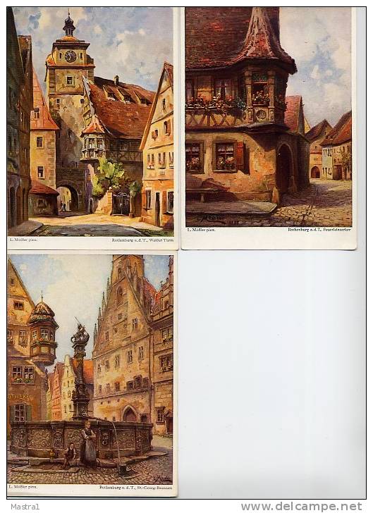 ROTHENBURG O.T.  7 Alte AK/Künstlerkarten Ab Ca. 1920 - Rothenburg O. D. Tauber