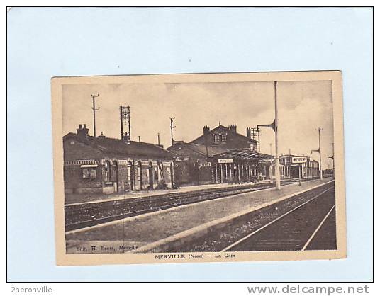 CPA  - 59 - MERVILLE - La Gare - - Merville