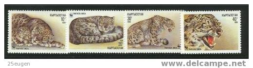 KYRGYZSTAN 1994 W.W.F. PANTHERAS SET  MNH - Kirghizistan