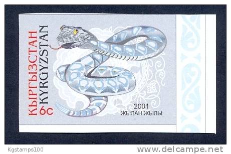 Kyrgyzstan 2001 Year Of The Snake. 1v. Imperforated** - Kirghizistan