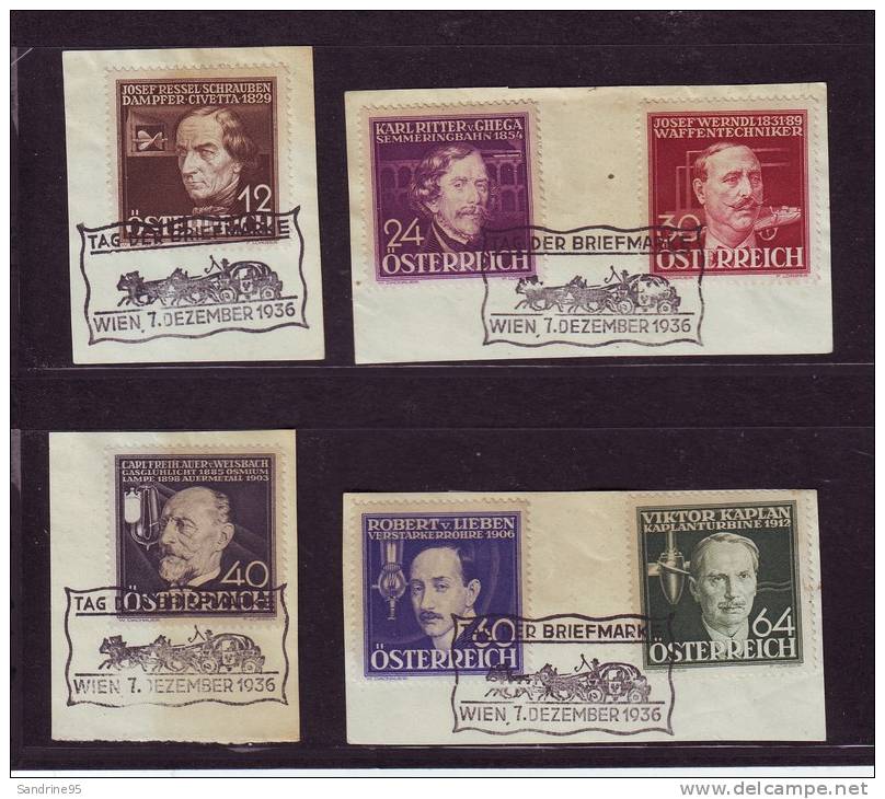 AUTRICHE SERIE DES INVENTEURS SUR FRAGMENT OBLITEREE  A VIENNE. - Used Stamps