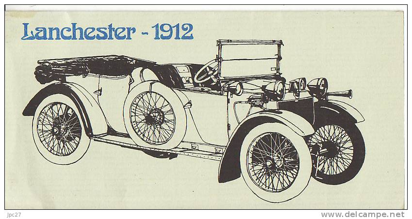 Unique LANCHESTER 1912 Avec Desciptif - Autos