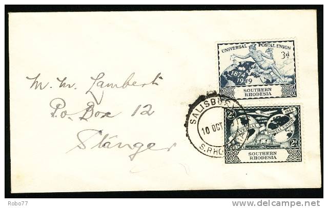 1949 Southern Rhodesia.  UPU Cover. Salisbury 10.Oct.49 S. Rhodesia.  (H72c003) - Rhodésie Du Sud (...-1964)