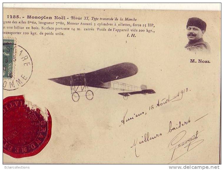 Aviation.  Aviateur...Circuit De L'Est...  Avec Vignette Rouge  . 80 Somme...Noel..( Voir Scan Et/ou Annotation) - Andere & Zonder Classificatie