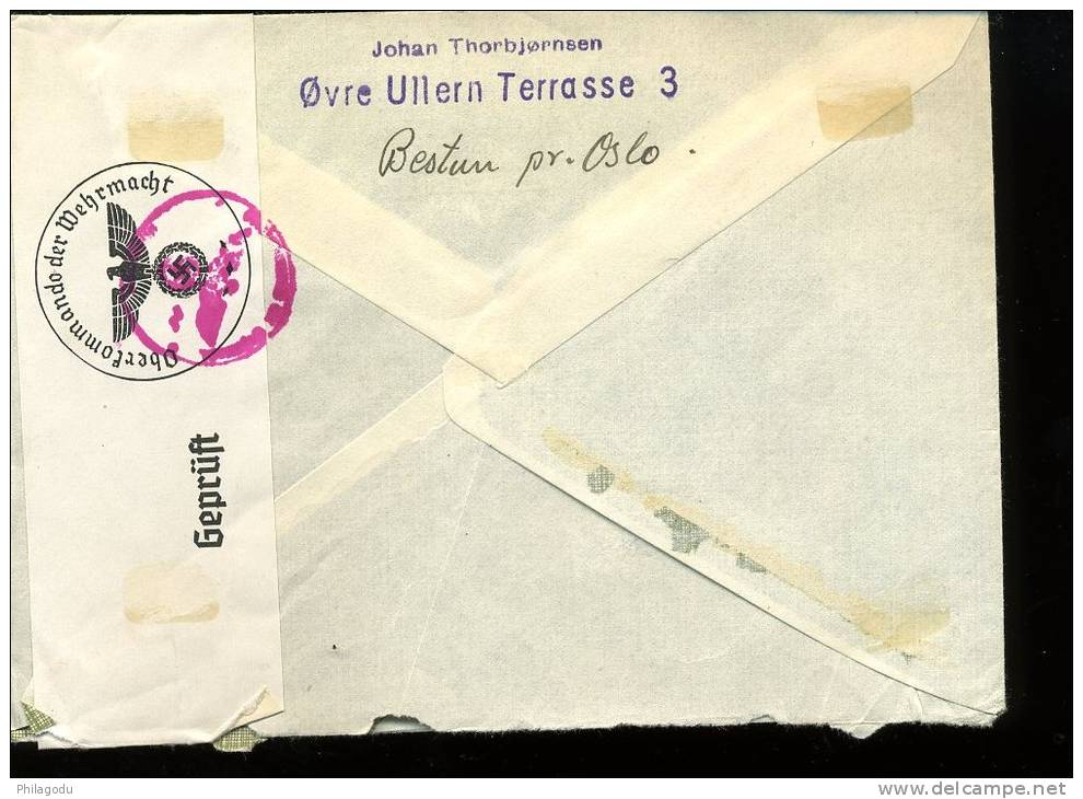 Lettre Recommandée Du 31/10/1940 Vers Belgique Avec Censure - Brieven En Documenten