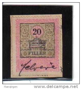 STE983  20 FILLER  UNGARN Hungary 1903 STEUERMARKEN Revenue Fiscaux Gestempelt - Fiscaux