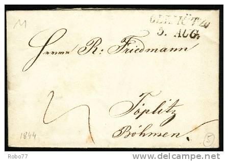 1844 Austria Letter. OLLMUTZ 5.Aug, Teplitz 8.Aug.  (L02019) - ...-1850 Prephilately