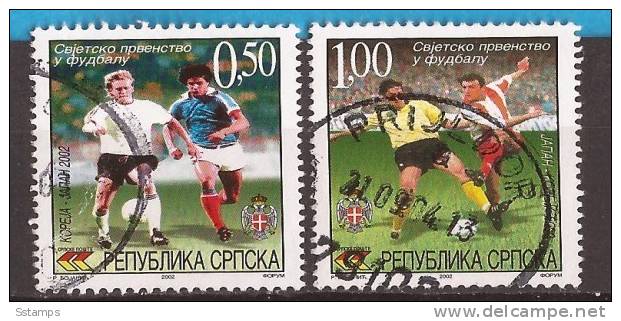 B-1006  BOSNIA REPUBLIKA SRPSKA 243-44 SPORT CALCIO  GIAPPONE COREA DEL SUD USED - 2002 – Südkorea / Japan