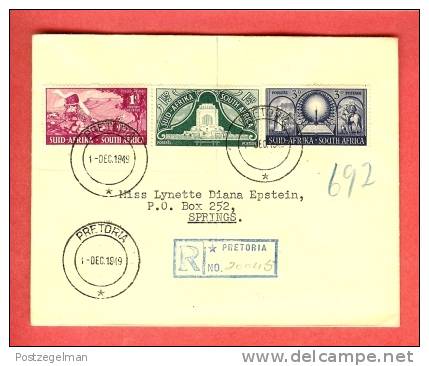 SOUTH AFRICA 1949 FDC Voortrekkers 217-219 With Address - FDC