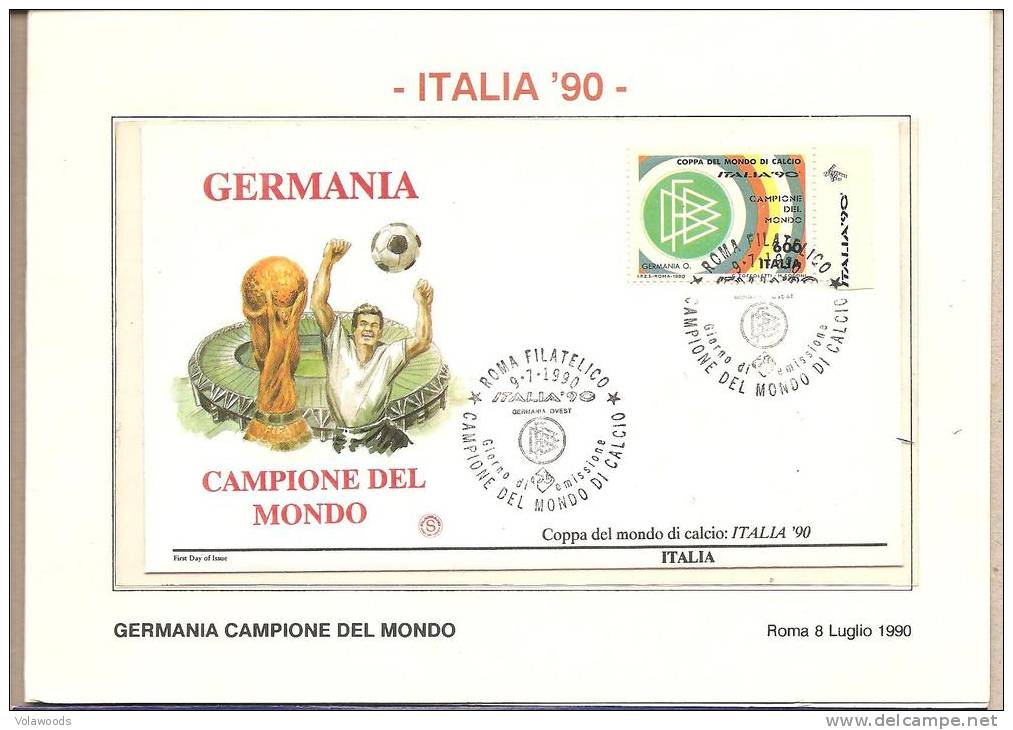 Italia - Folder Ufficiale: Germania Ovest Campione Del Mondo - 09.07.2010 - 1990 – Italy