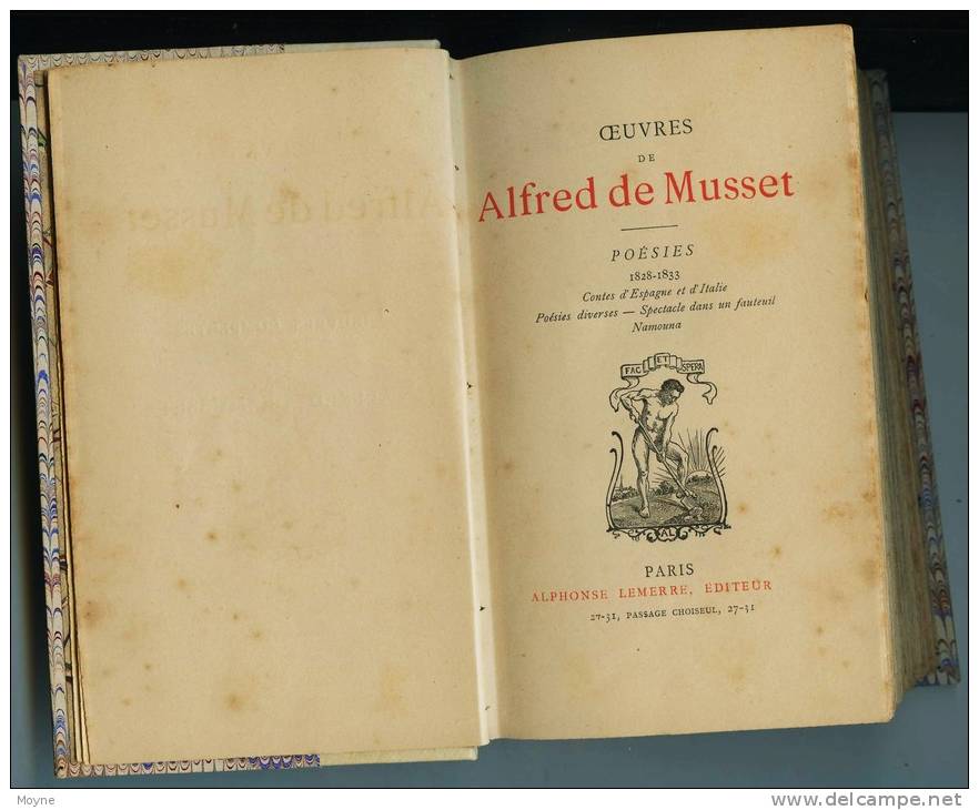 POESIES  1828 - 1833  - Alfred De MUSSET  -   Contes D´Espagne Et D´Italie. Spectacle Dans Un Fauteuil. Namouna. - Französische Autoren