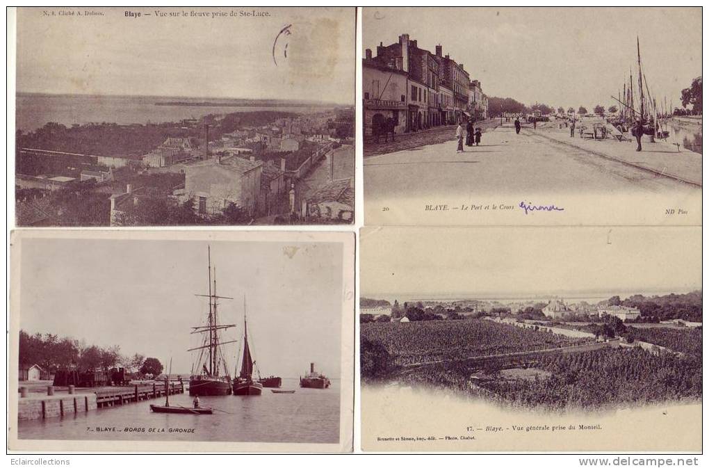 33.....Blaye....Lot De  4 Cartes - Blaye