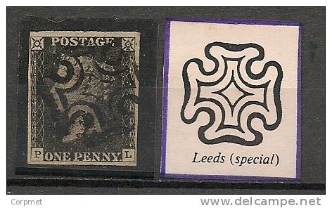 PENNY BLACK - XF 4 MARGINS - LETTERING PL - LEEDS MALTESE CROSS - Used Stamps