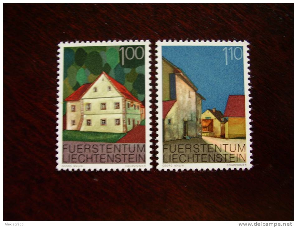 LIECHTENSTEIN 1978 TWO VALUES From BUILDINGS Issue MNH. - Oblitérés