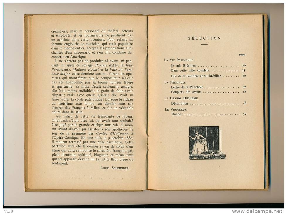 "Une Heure De Musique Avec Offenbach" (1930) Texte De Louis Schneider, Paroles Et Musiques, 60 Pages - M-O