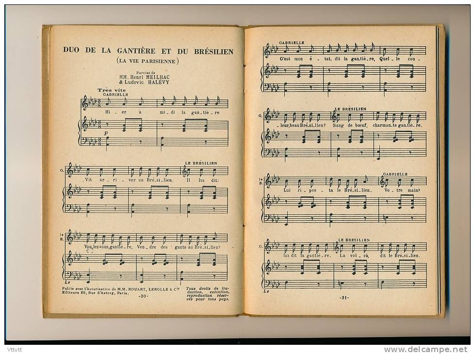 "Une Heure De Musique Avec Offenbach" (1930) Texte De Louis Schneider, Paroles Et Musiques, 60 Pages - M-O