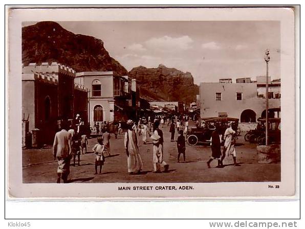 Yemen - MAIN STREET CRATER ADEN - Animé  Personnages Voitures Décapotables Boutique CARTE PHOTO Offerte Par Egyptian ... - Yémen