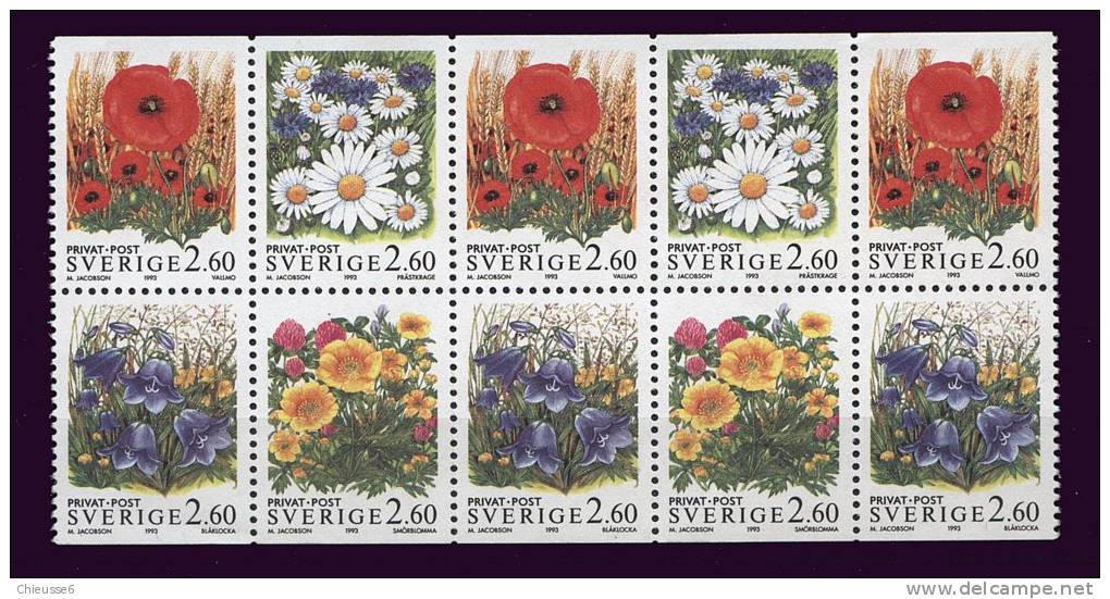 Suède **  N°  1763 à 1766 - Fleurs Des Champs - Neufs