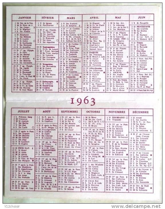 CALENDRIER 1963 2EME CONCIL DU VATICAN ROME JESUS CHRIST  CURE ABBE ROBERT BAUDOUIN DENIER DU CULTE RELIGION PELERIN - Small : 1961-70