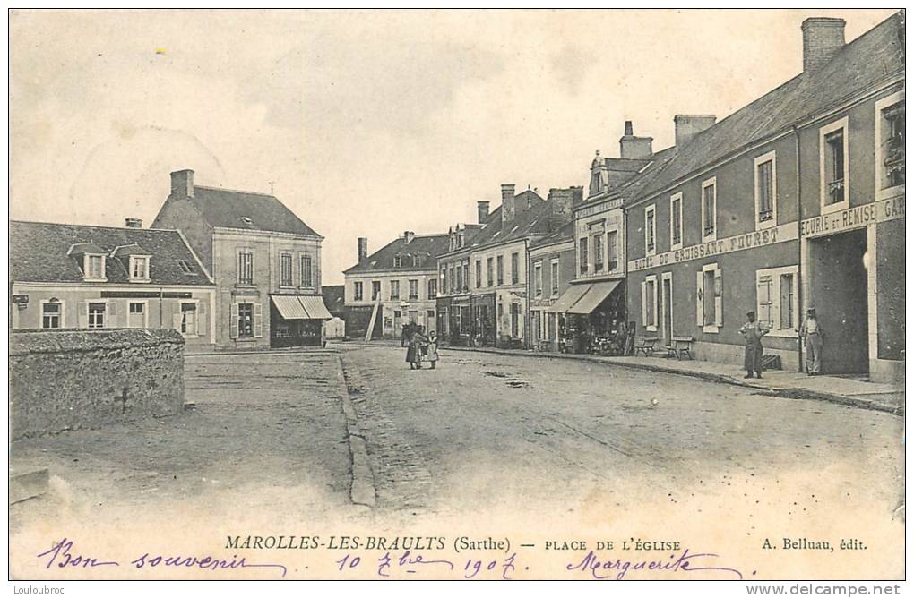 72 MAROLLES LES BRAULTS PLACE DE L'EGLISE - Marolles-les-Braults