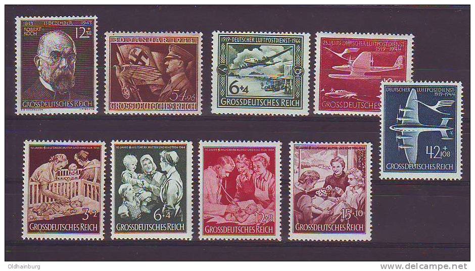 DR/ Österreich 1944, ANK 864- 872, Von Robert Koch Bis Hilfswerk Mutter/ Kind, 9 Ausgaben Postfrisch ** - Nuevos