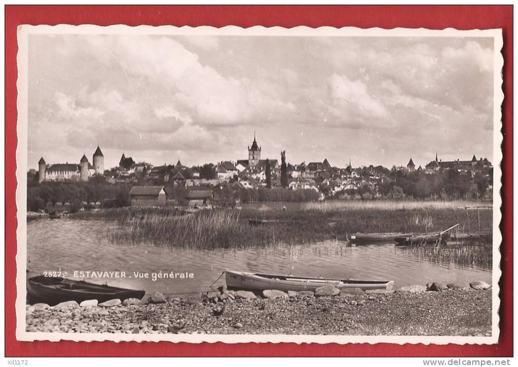 N421 Estavayer-le-lac  Barques Sur Le Lac De Neuchâtel,vue Générale.Visa Censure Militaire 1939.Butty Librairie 2527 - Estavayer