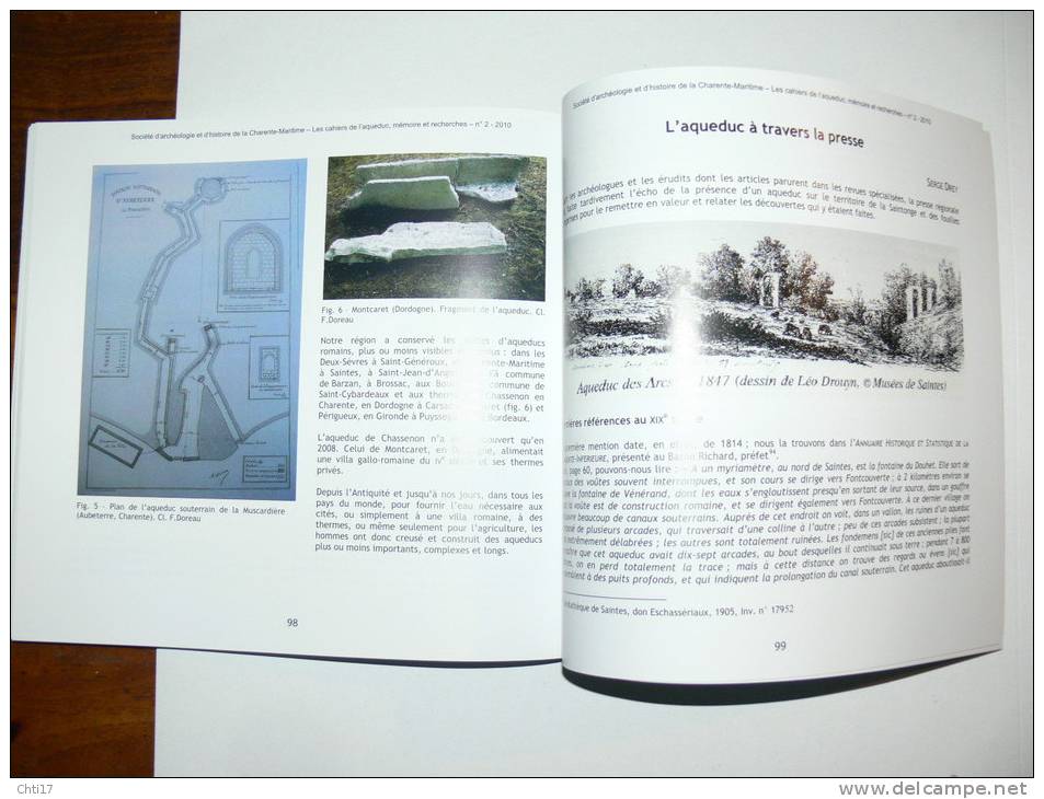 SAINTES FONTCOUVERTE  L AQUEDUC ROMAIN MEMOIRE ET RECHERCHES NUM 2 EDIT SOC ARCHEO EN 2010