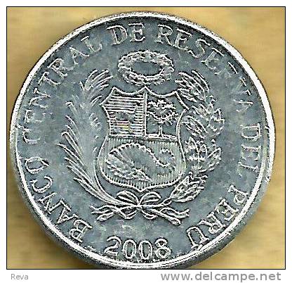 PERU 1 CENTIMO WRITING FRONT EMBLEM BACK 2008 KM? READ DESCRIPTION CAREFULLY !!! - Peru