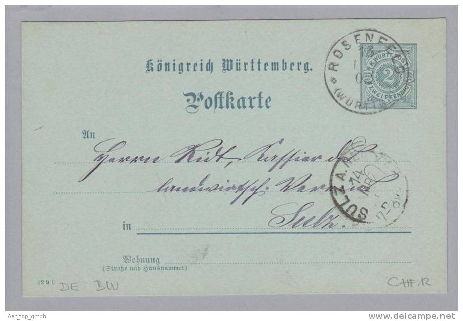 Heimat DE BW Rosenfeld 1902-03-16 GS 2 Pf. Nach Sulz - Entiers Postaux