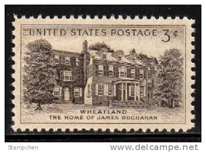 1956 USA Wheatland Stamp Sc#1081 Famous Architecture JAMES BUCHANAN - Ongebruikt