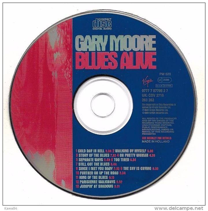 CD  Gary Moore " Blues Alive "  Hollande - Blues