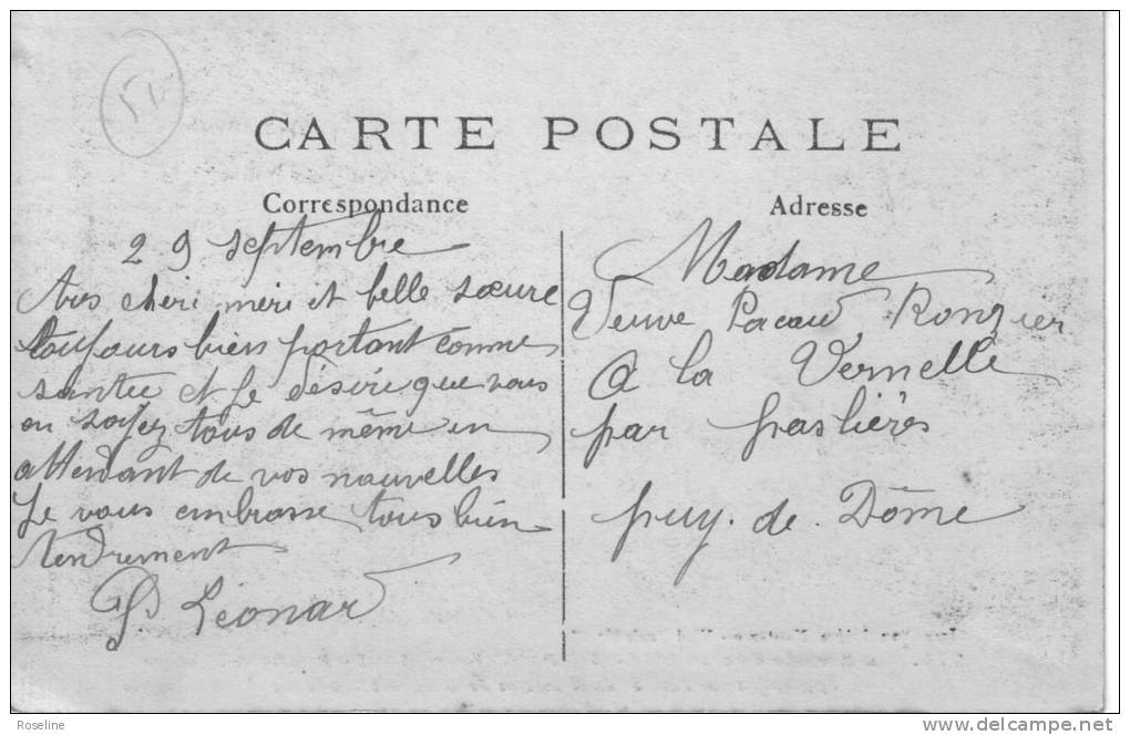 51 PARGNY SUR SAULX  MARNE  - GENEALOGIE  FAMILLE  PACAUD CHATRE  à  PASLIERES  PUY DE DOME (46/55) - CPA  N/B  9x14  BE - Pargny Sur Saulx